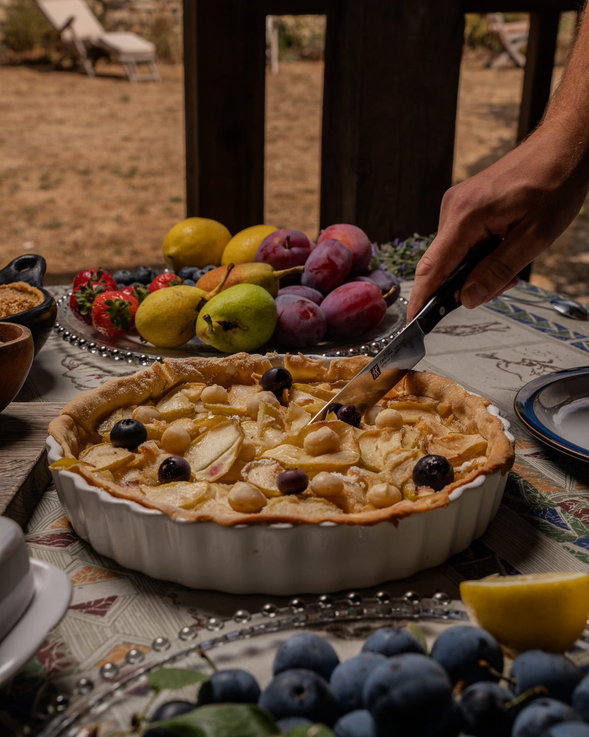 Macadamia, Lavender and Apple Tarte tatin