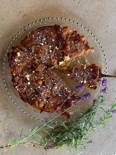 Macadamia, Lavender and Apple Tarte tatin