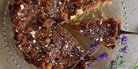 Macadamia, Lavender and Apple Tarte tatin