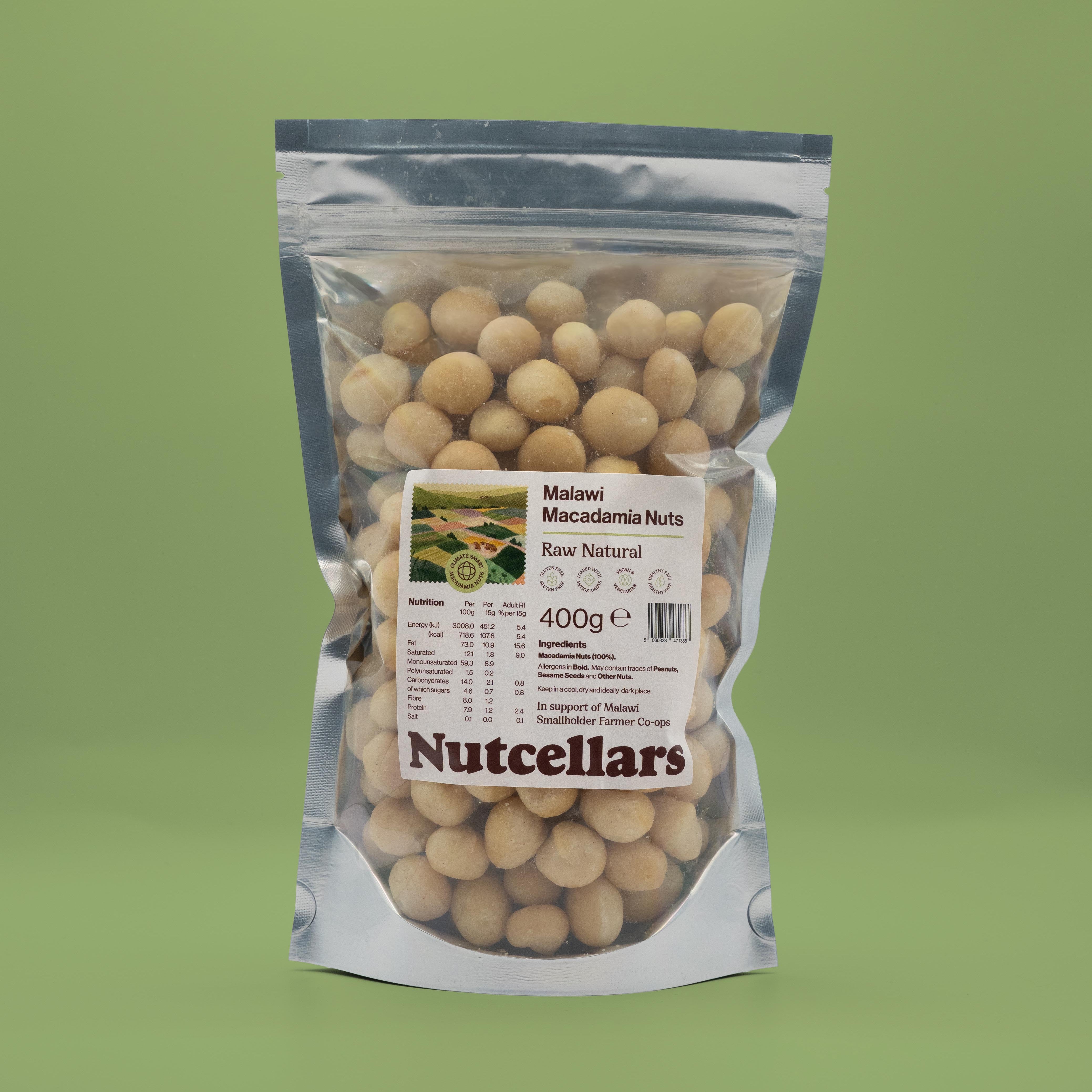 Raw macadamias 400g gb